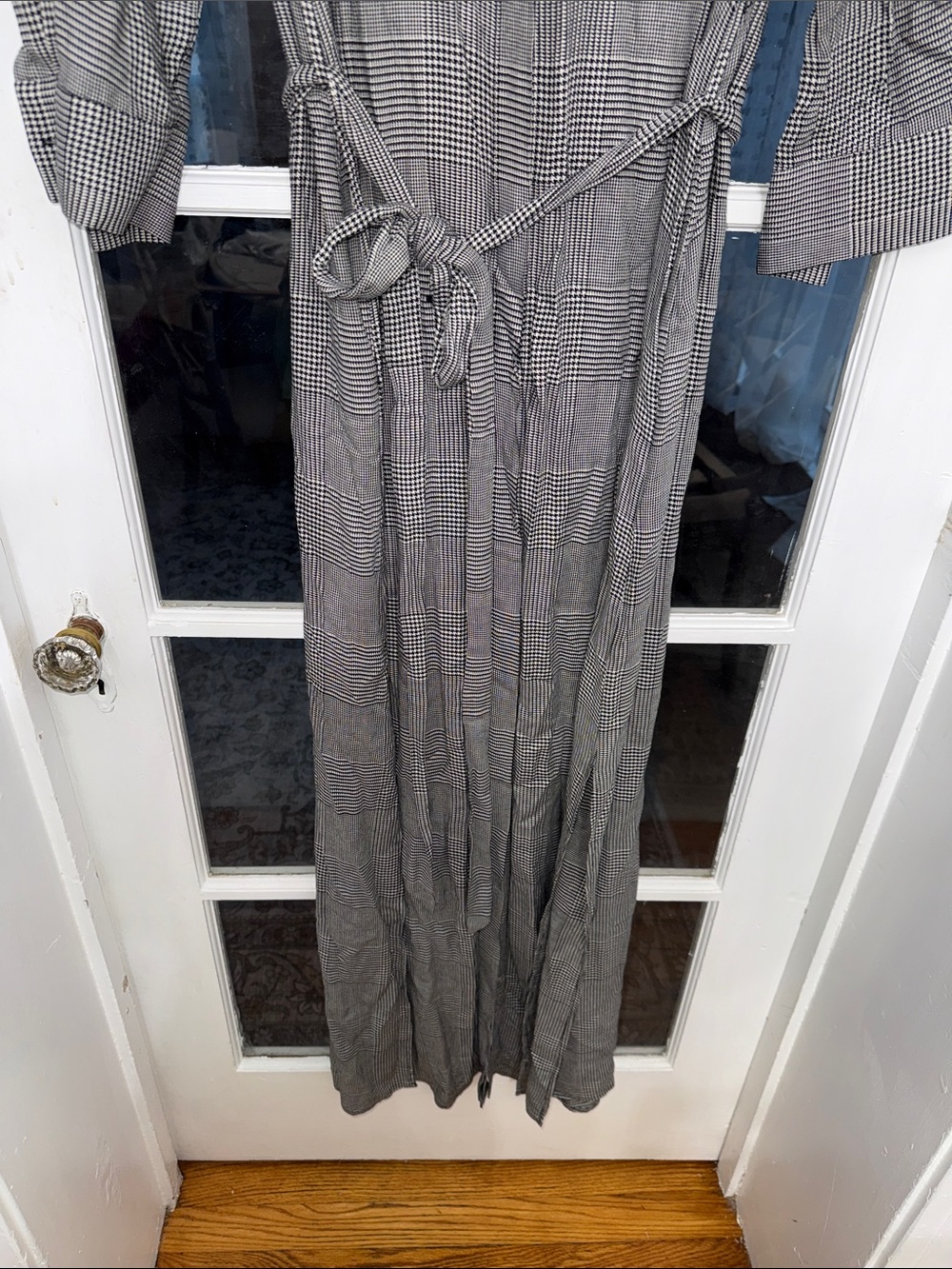 L’AGENCE Cameron Shirt Long Dress houndstooth extra small tall belted - Picture 10 of 11